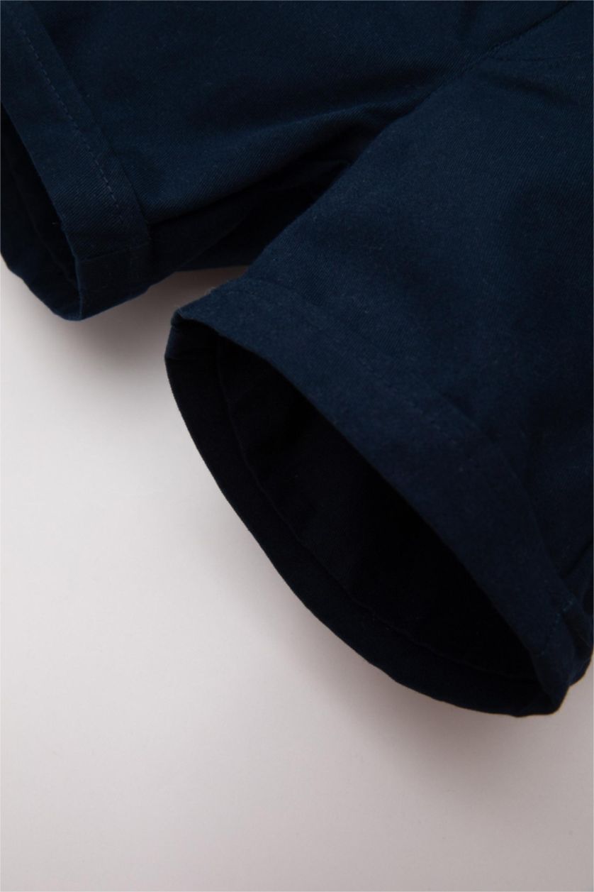 BABY BOY NAVY Baby Boy Striped Shirt Shorts Bow Tie Suspender 4 Piece Set