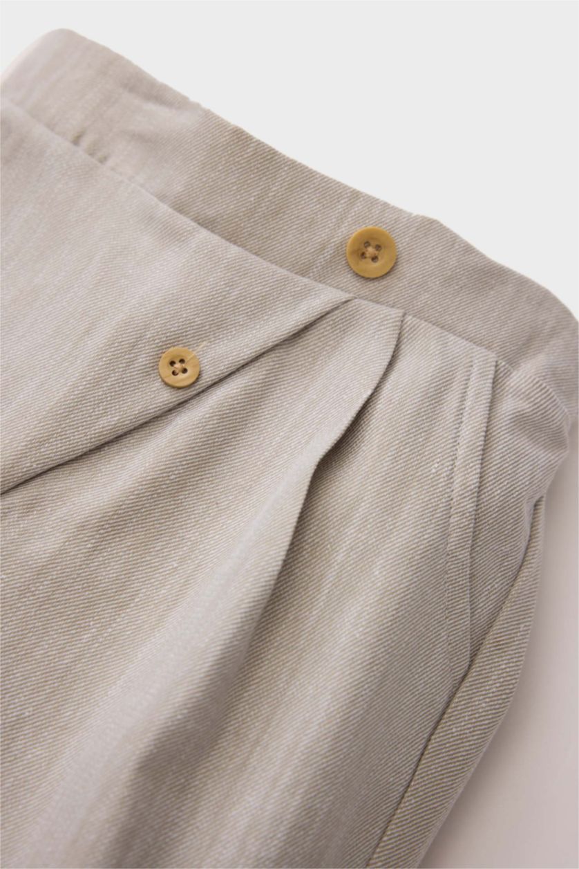 Erkek Bebek Haki Beli Lastikli Cepli Pantolon Erkek Bebek