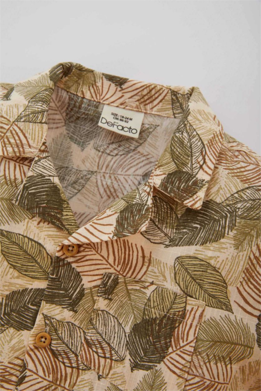 BABY BOY Sand Baby Boy Tropical Patterned Shirt and Shorts 2 Piece Set