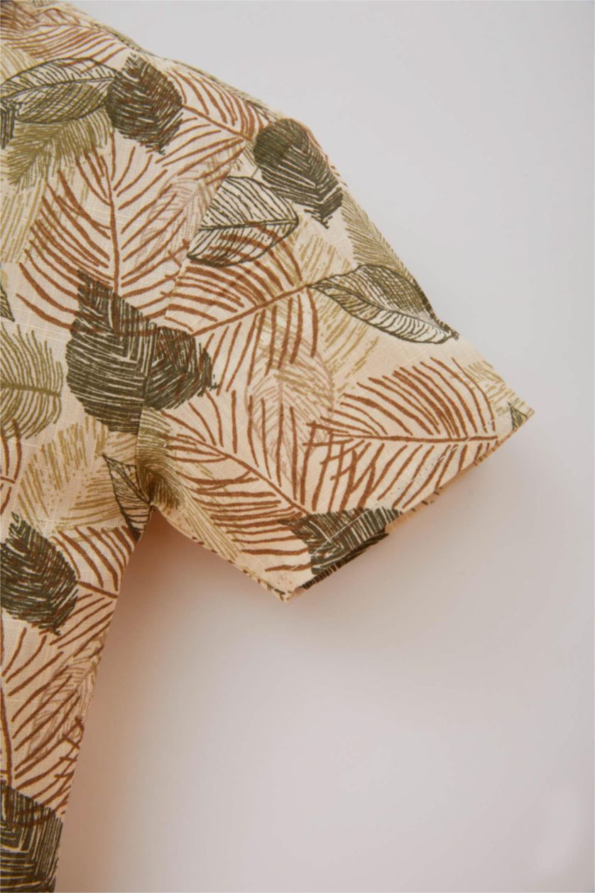 BABY BOY Sand Baby Boy Tropical Patterned Shirt and Shorts 2 Piece Set