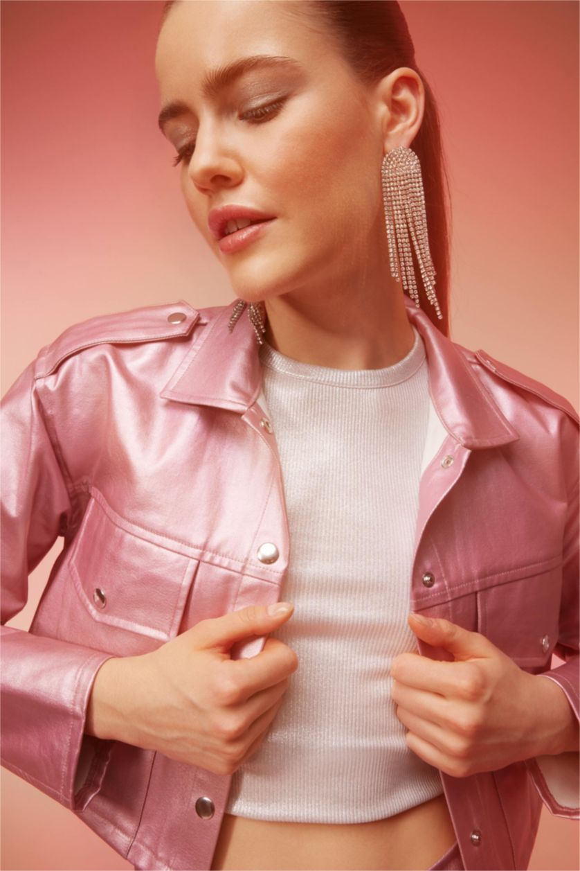 Kadın Pembe Oversıze Gabardin