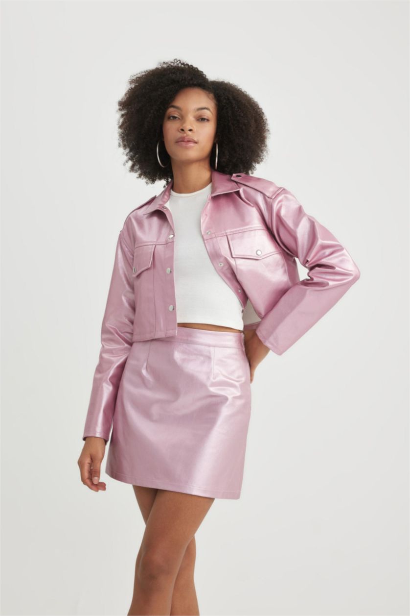 Kadın Pembe Oversıze Gabardin