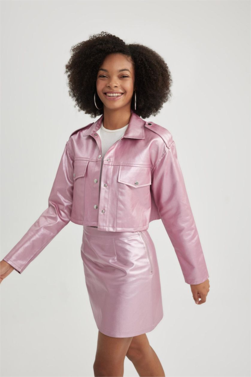 Kadın Pembe Oversıze Gabardin