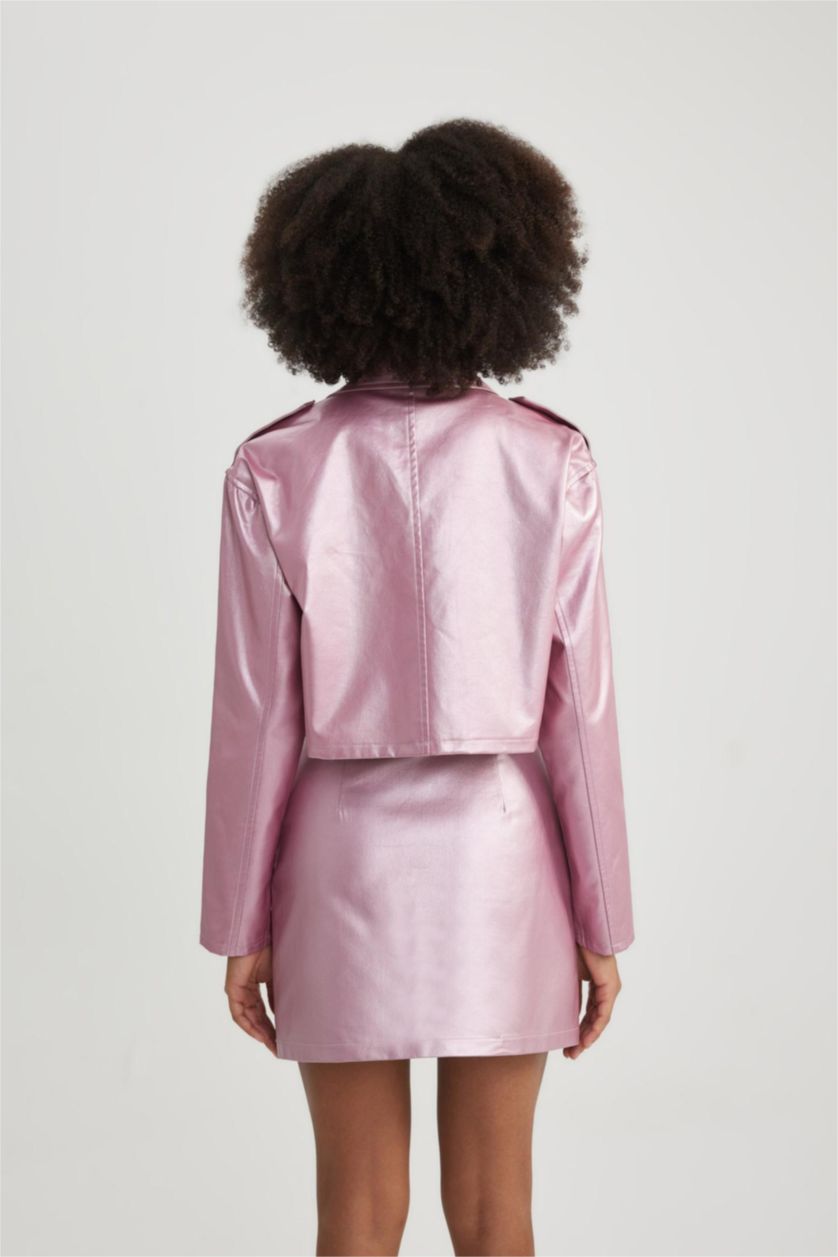 Kadın Pembe Oversıze Gabardin