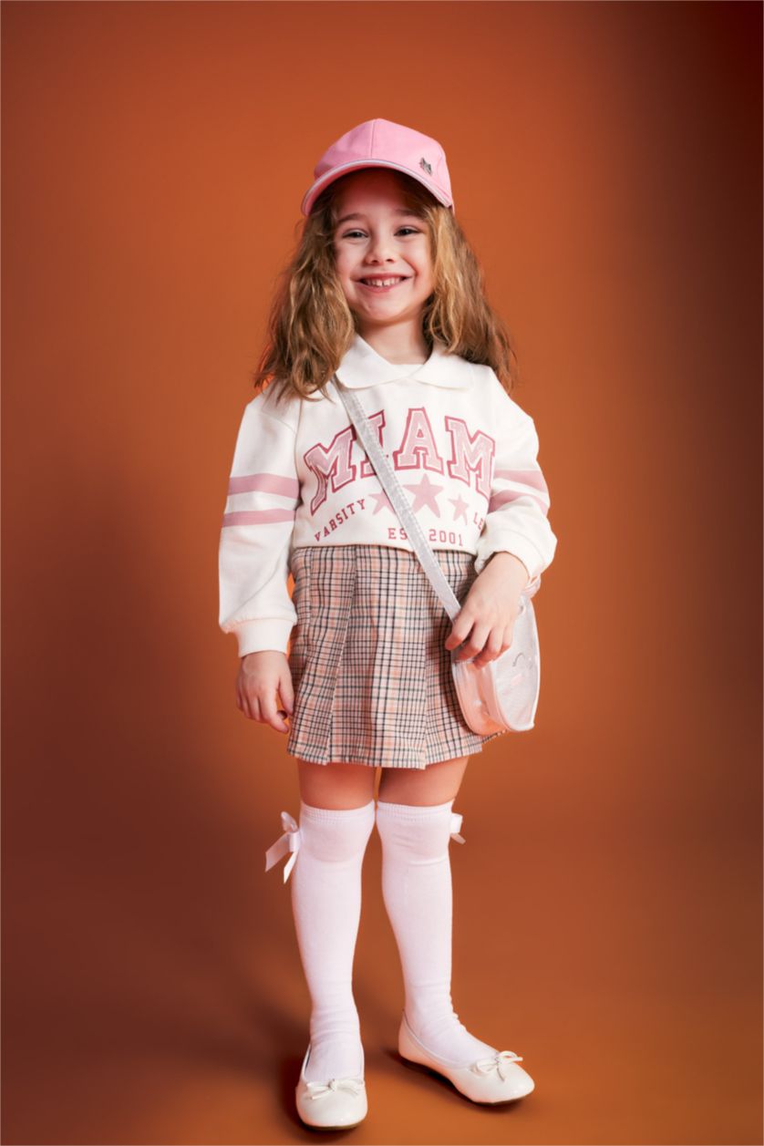 BABY GIRL Pink Baby Girl Checked Pleated Flannel Skirt