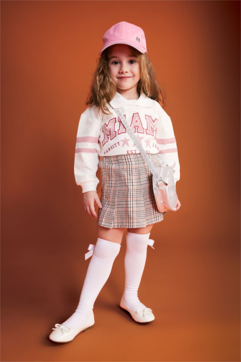 BABY GIRL Pink Baby Girl Checked Pleated Flannel Skirt