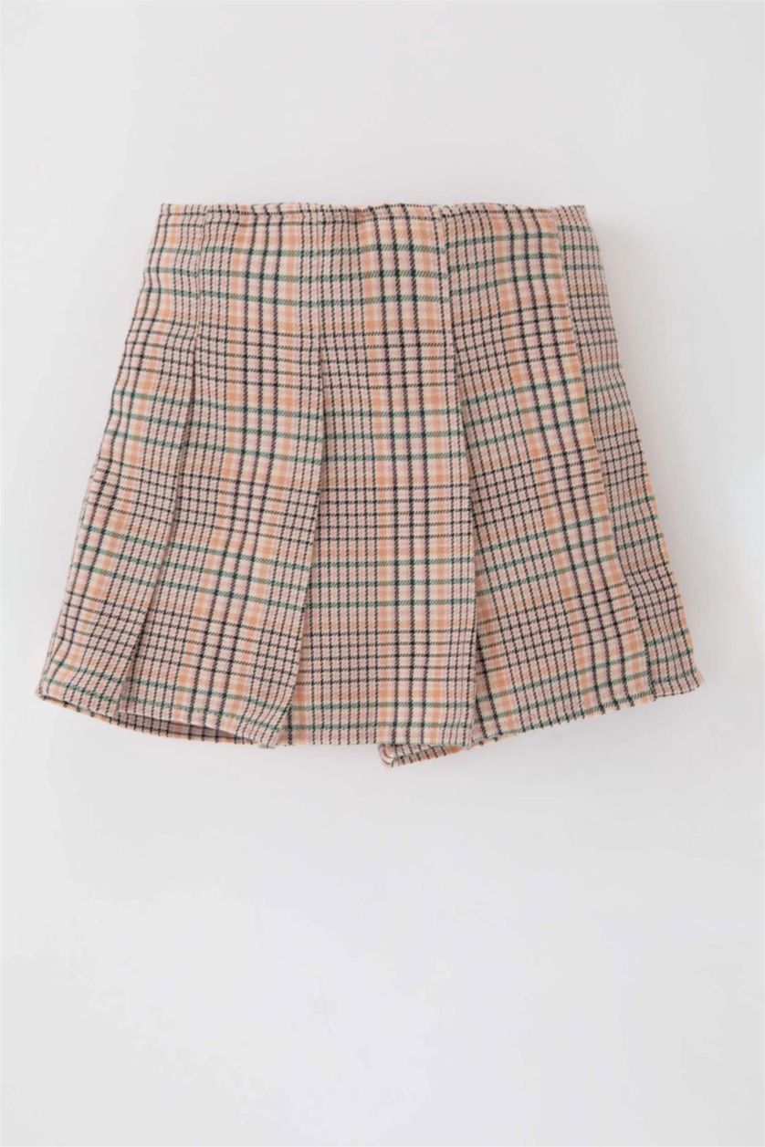 BABY GIRL Pink Baby Girl Checked Pleated Flannel Skirt
