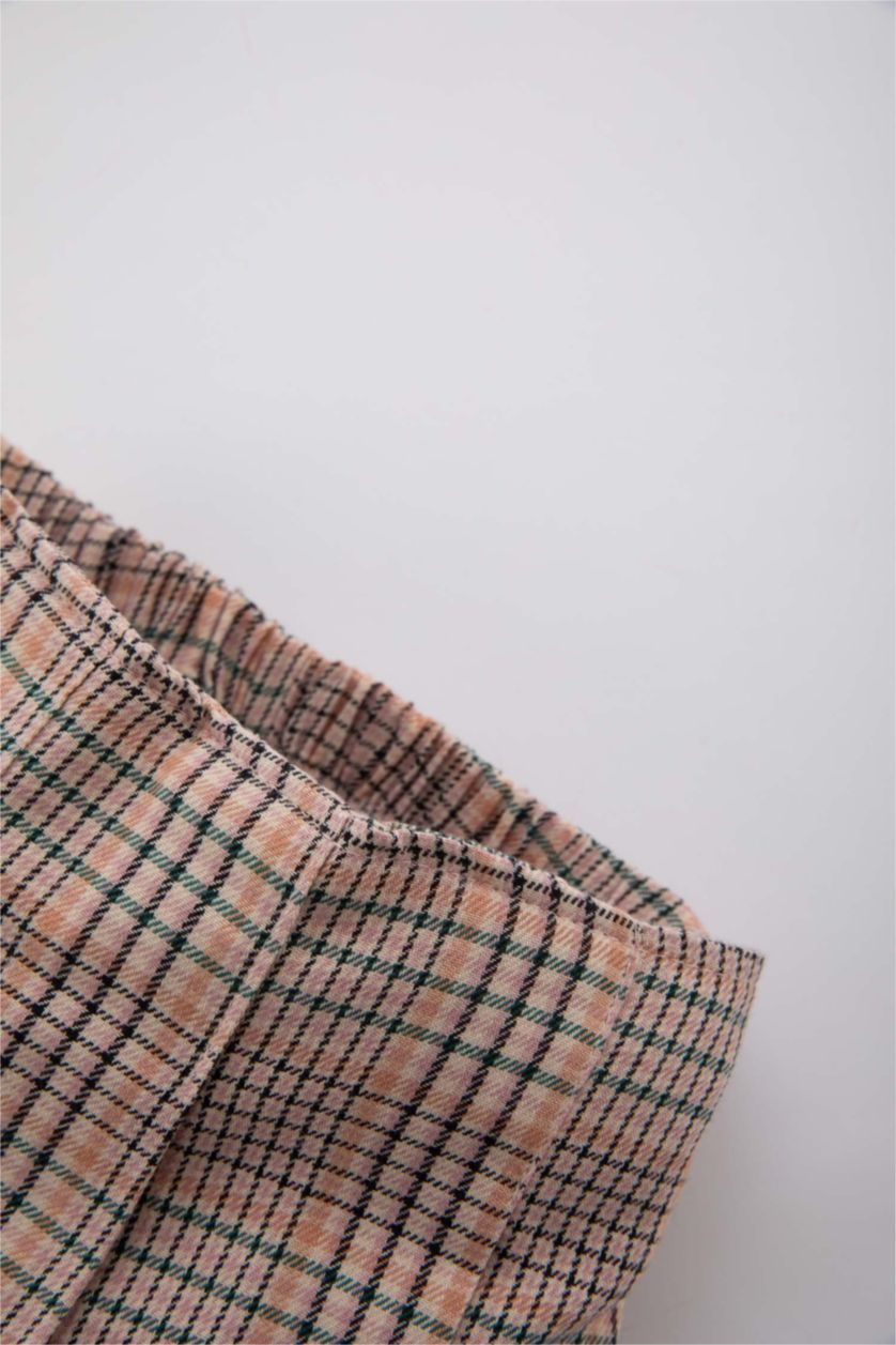 BABY GIRL Pink Baby Girl Checked Pleated Flannel Skirt