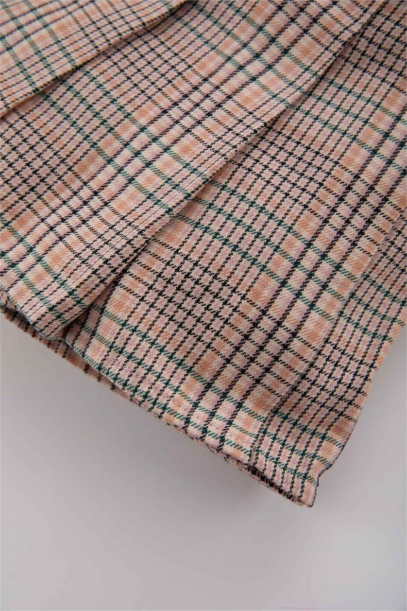 BABY GIRL Pink Baby Girl Checked Pleated Flannel Skirt