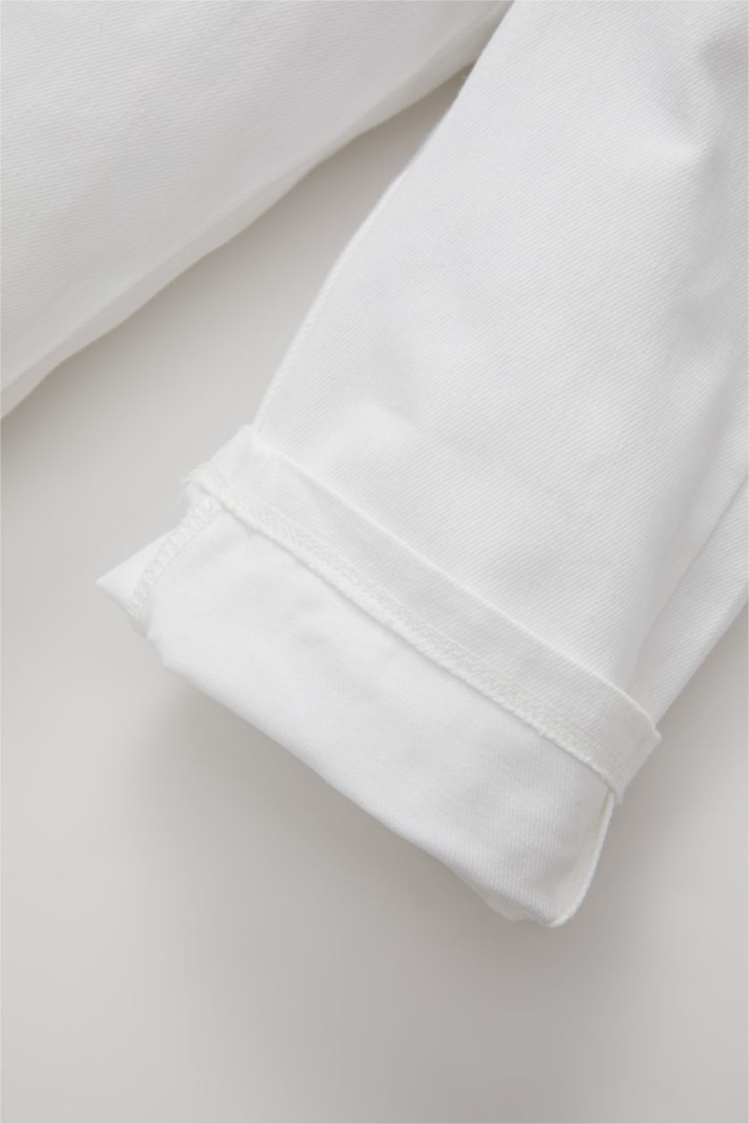 BÉBÉ FILLE Blanc Pantalon Gabardine à Jambes Larges Pour Bébé Fille