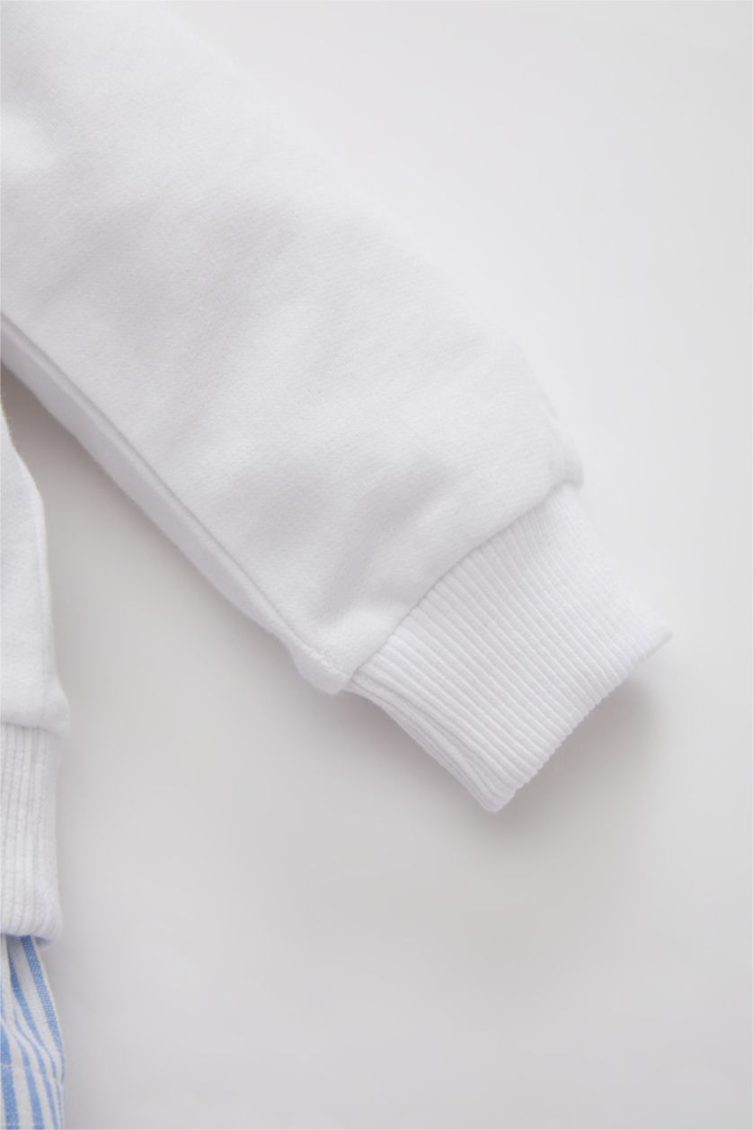 BÉBÉ FILLE Blanc Sweatshirt Rayé pour Bébé Fille