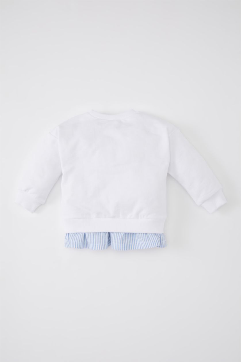 BÉBÉ FILLE Blanc Sweatshirt Rayé pour Bébé Fille