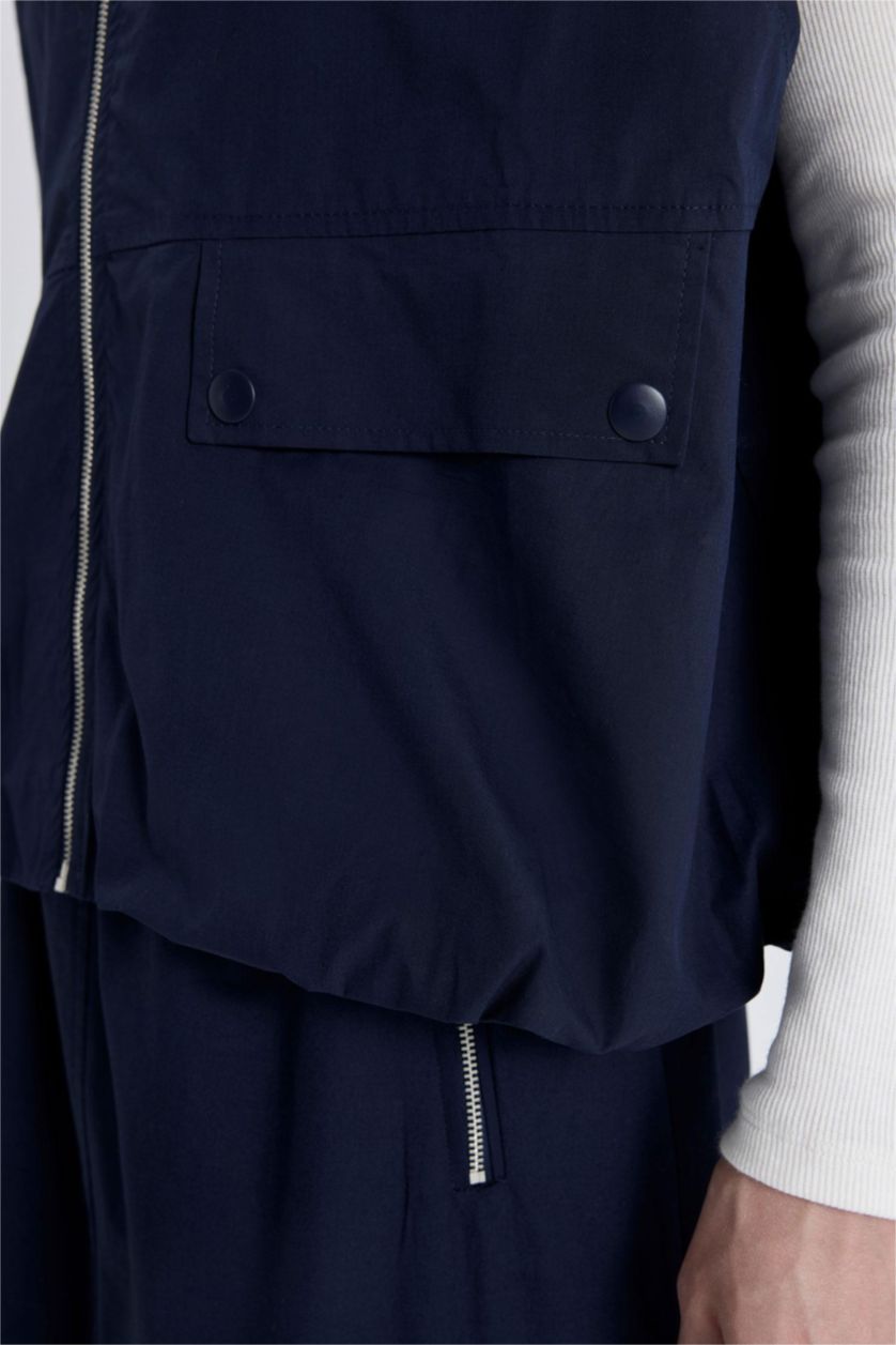 FEMME Marin Gilet zippé en Popeline