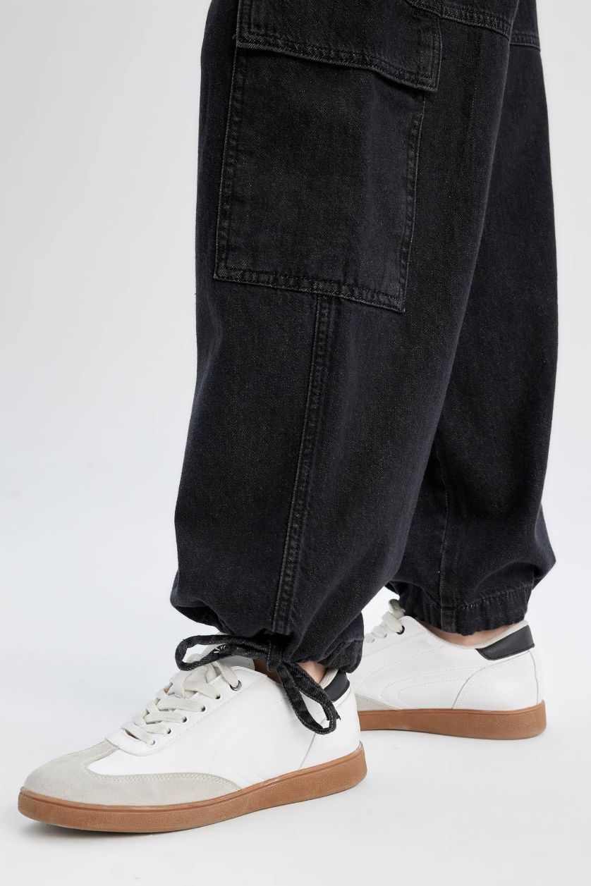 نساء أنثرا بنطرون جينز كارجو بخصر عالي