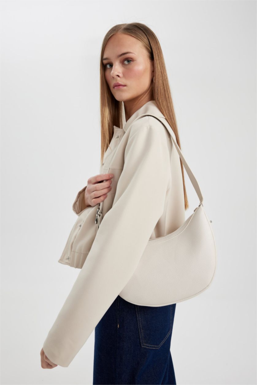 Women Beige Faux Leather Shoulder bag