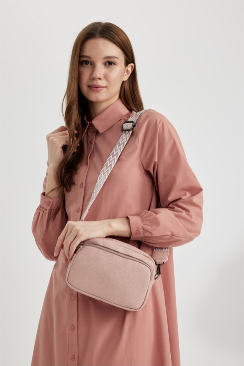 FEMME Rose Sac à Bandoulière en Cuir Synthétique pour Femme