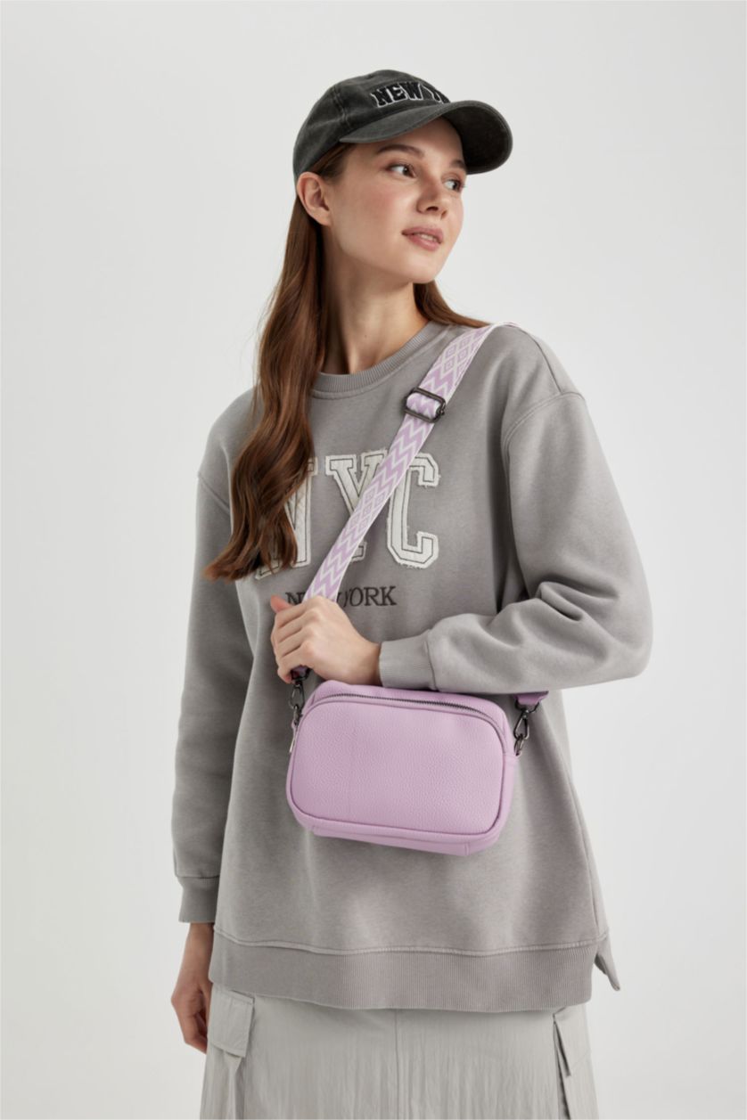 Kadın Lila Kadın Suni Deri Omuz Çantası