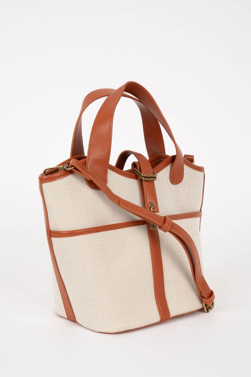 Kadın Taba Kadın Toka Detaylı Kanvas Omuz Çantası