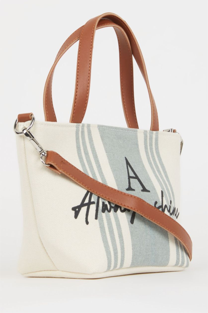 Kadın Gri Kadın Kanvas El Çantası