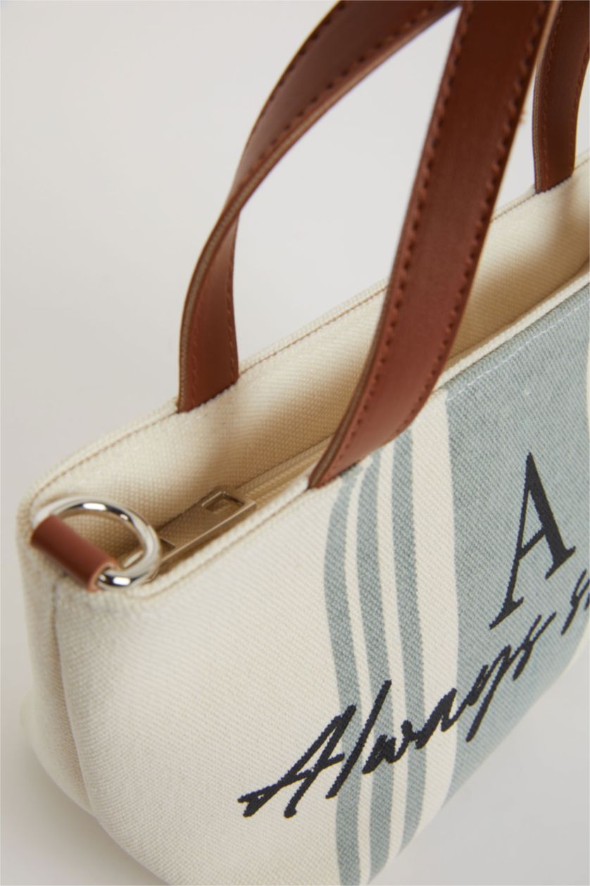 Kadın Gri Kadın Kanvas El Çantası