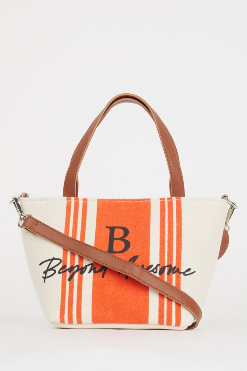 WOMAN Dark Orange Woman Canvas Handbag