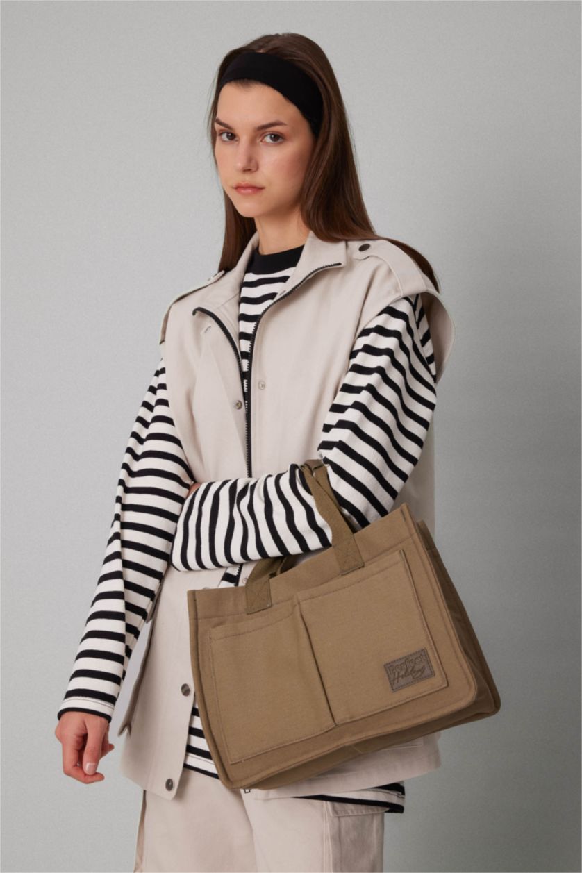 WOMAN MIXED Woman Canvas Shoulder Bag