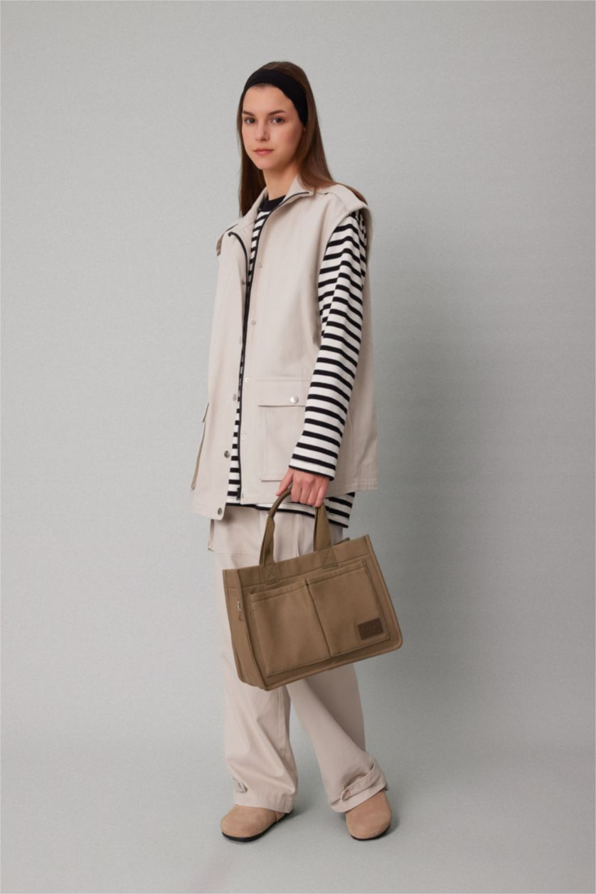 WOMAN MIXED Woman Canvas Shoulder Bag