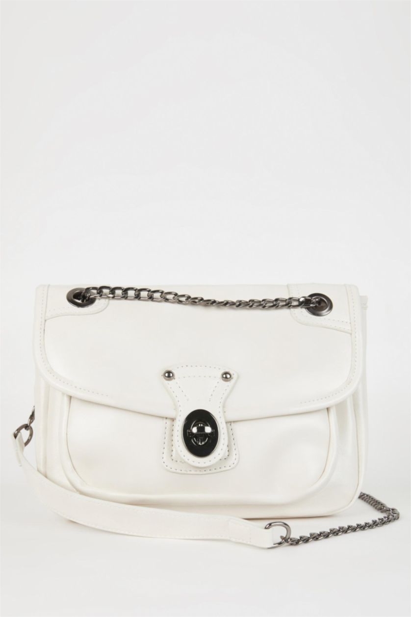 Kadın Bej Kadın Toka Detaylı Suni Deri Omuz Çantası