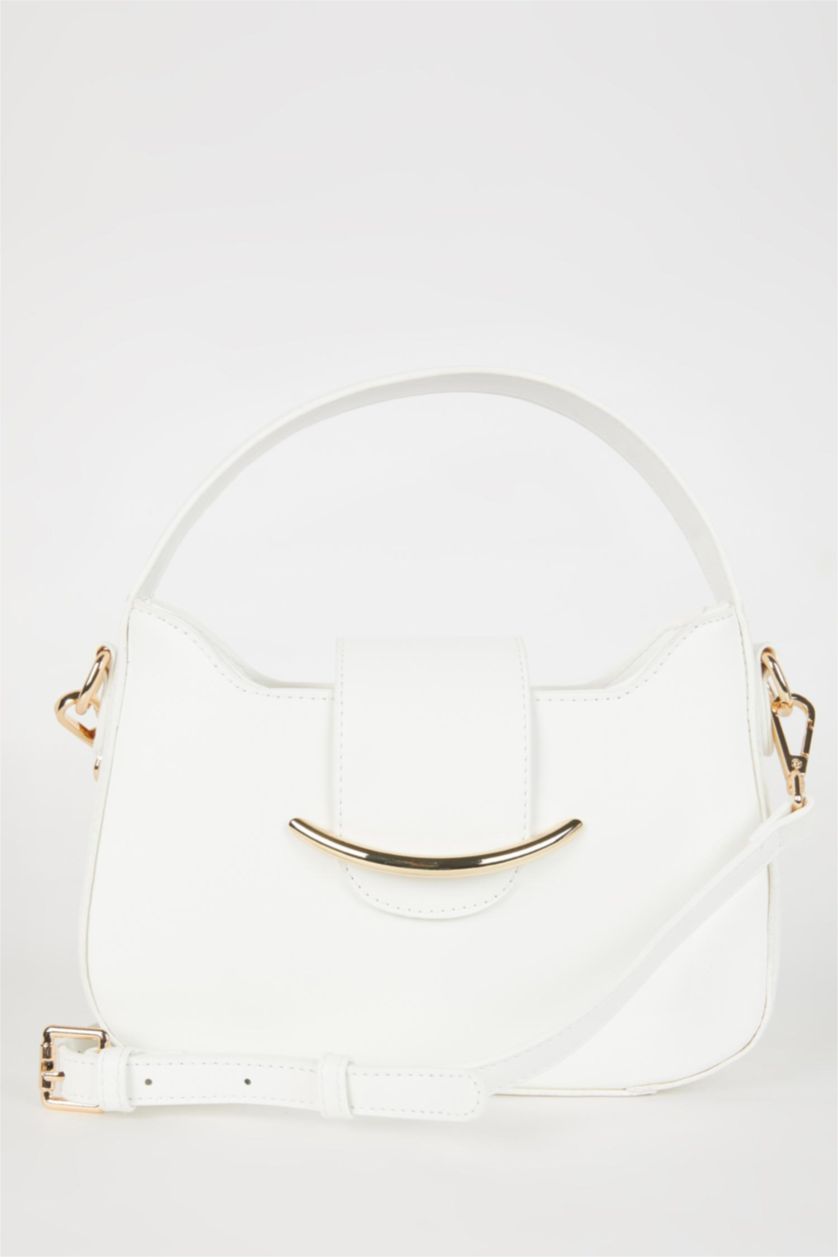 Woman White Faux Leather Shoulder bag
