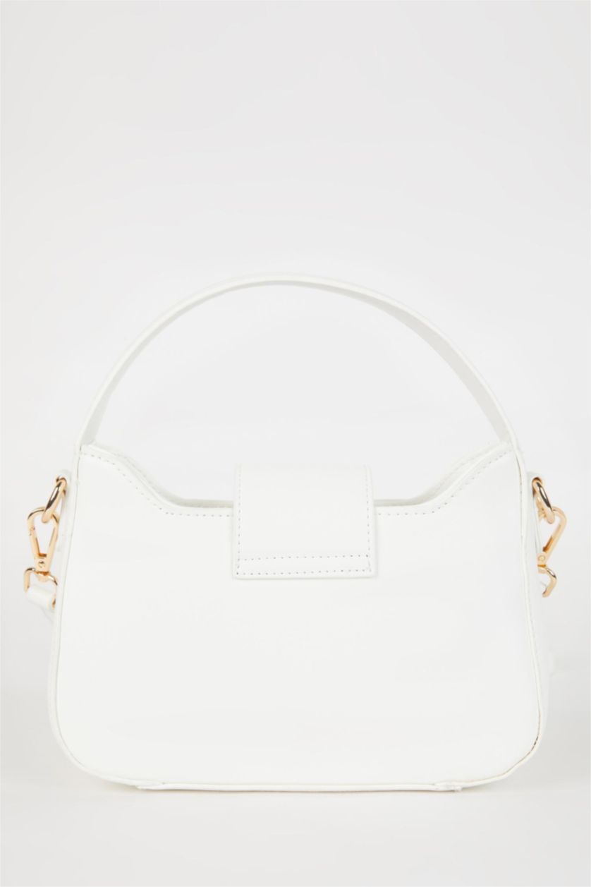 Woman White Faux Leather Shoulder bag