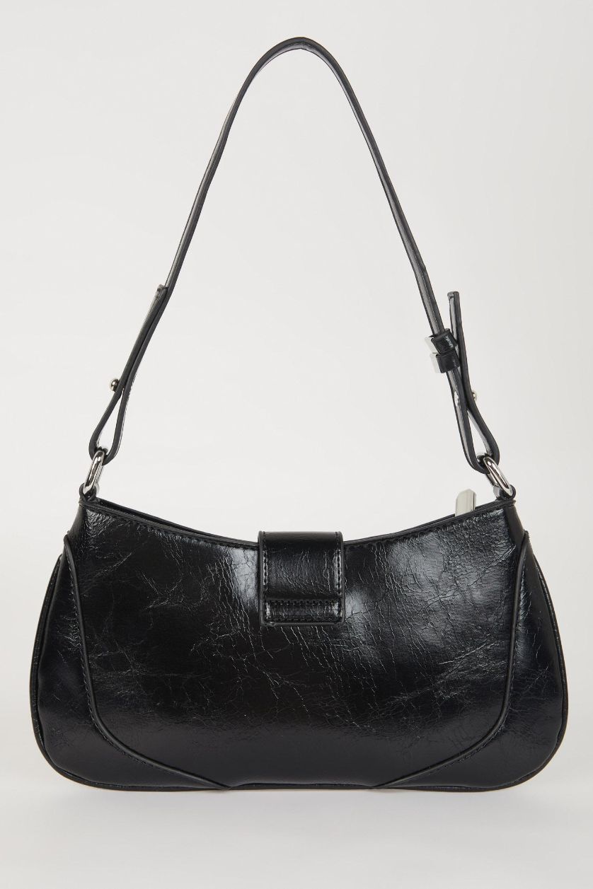 WOMAN Black Faux Leather Shoulder bag