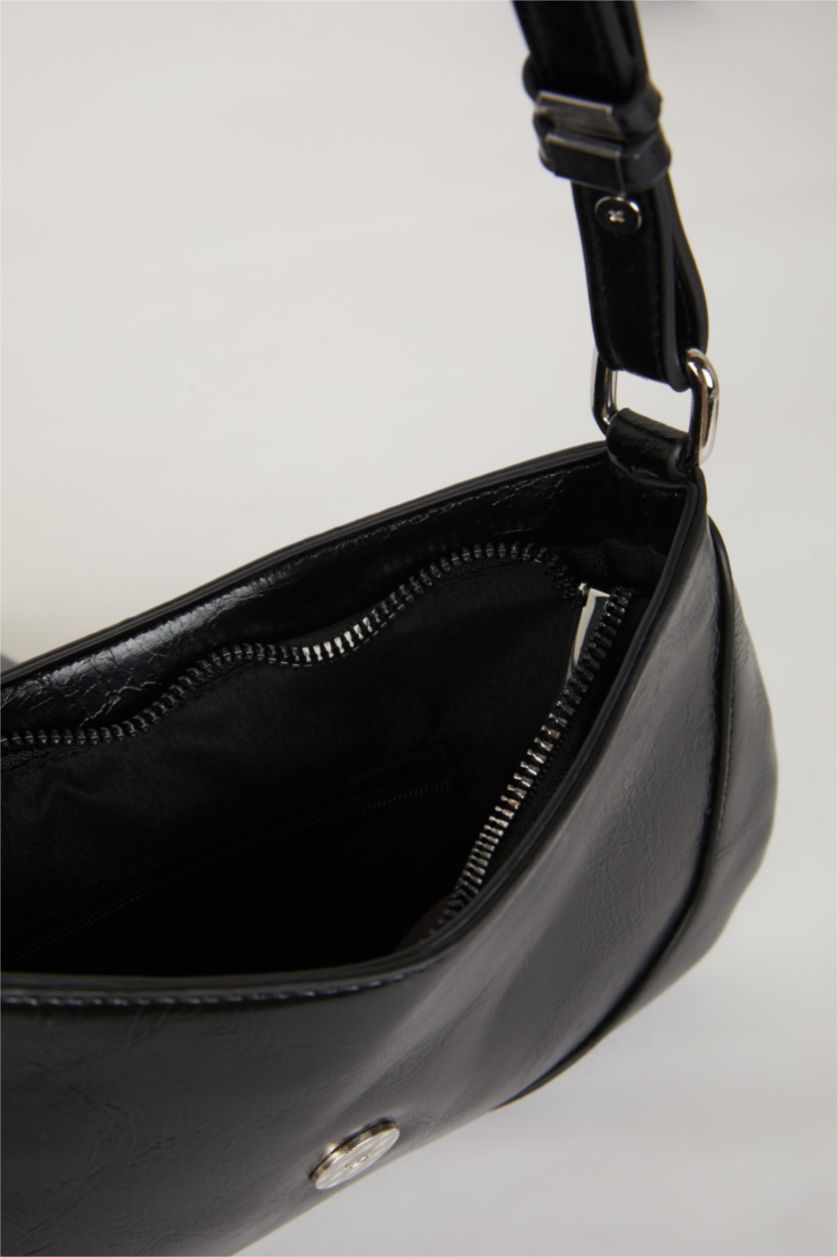 WOMAN Black Faux Leather Shoulder bag