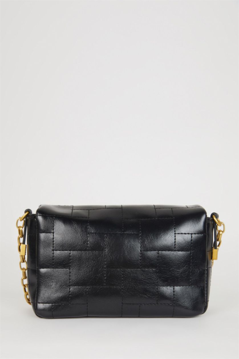 Kadın Siyah Kadın Toka Detaylı Suni Deri Omuz Çantası