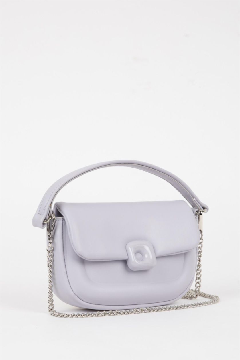 Woman Lilac Faux Leather Hand Bag