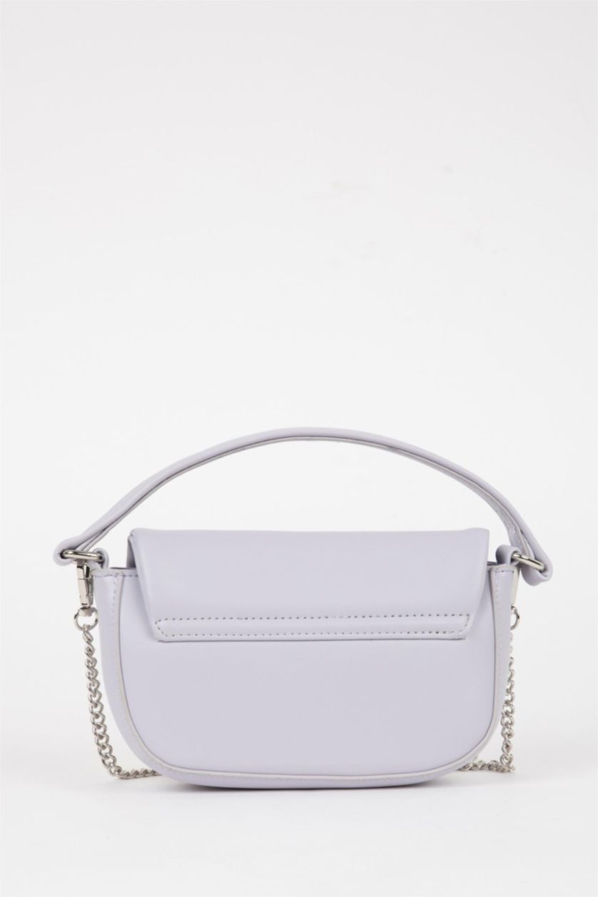 Woman Lilac Faux Leather Hand Bag
