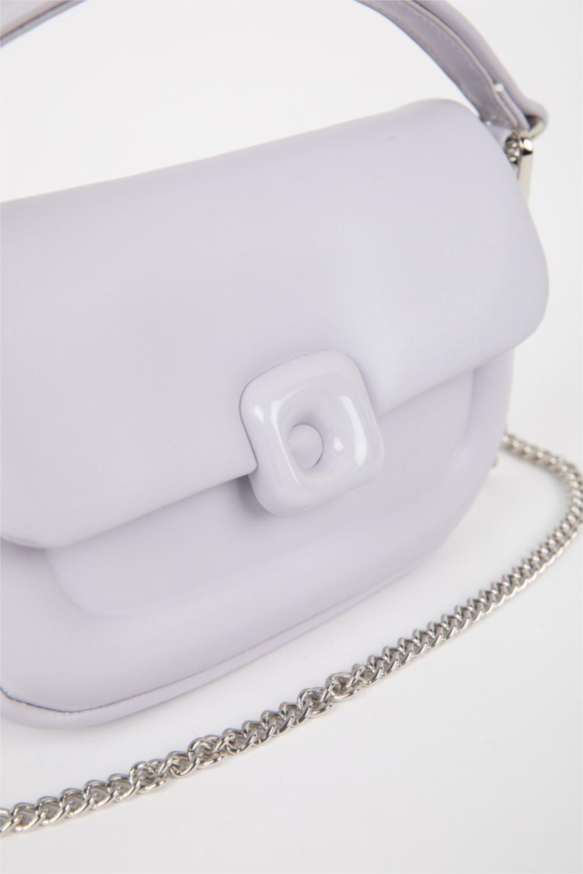 Woman Lilac Faux Leather Hand Bag