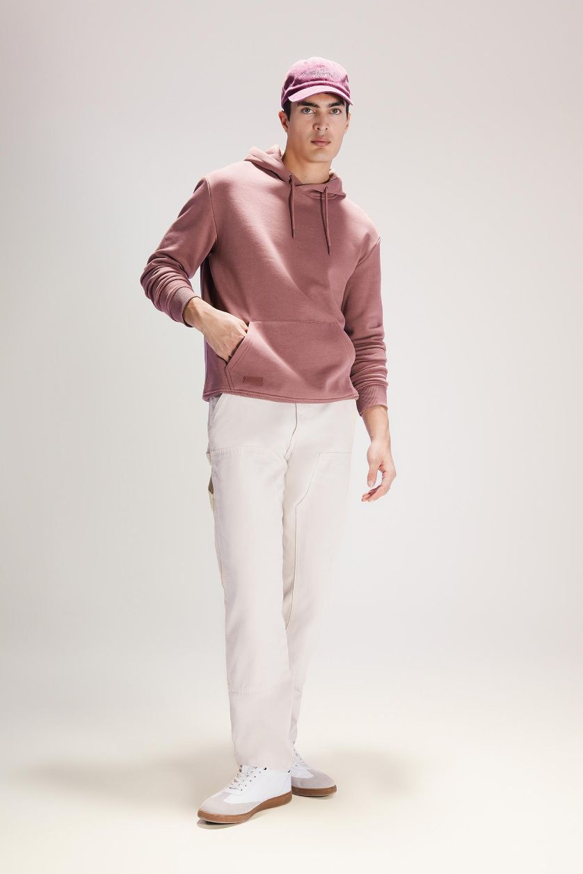 MAN Sand Wide Leg Regular Hem Gabardine Trousers