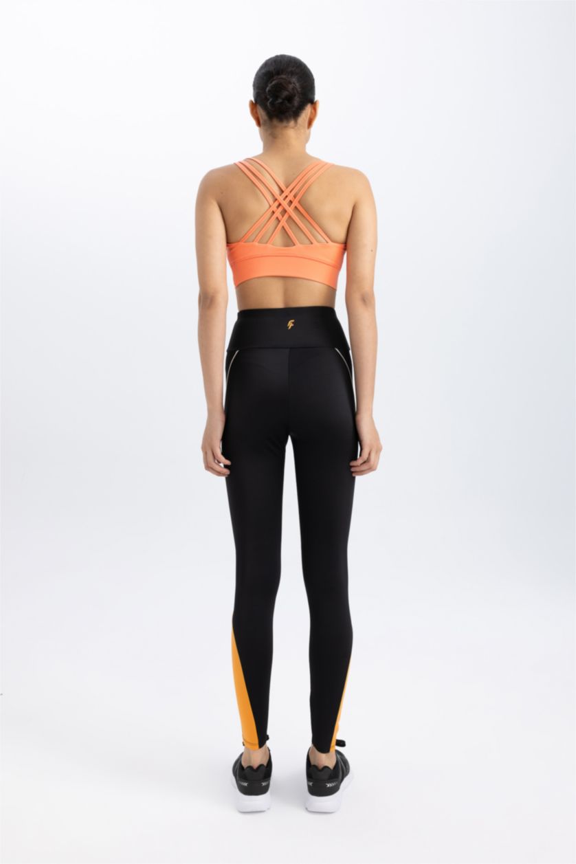 Woman Black Waist Wrapping Heavy Fabric Leggings