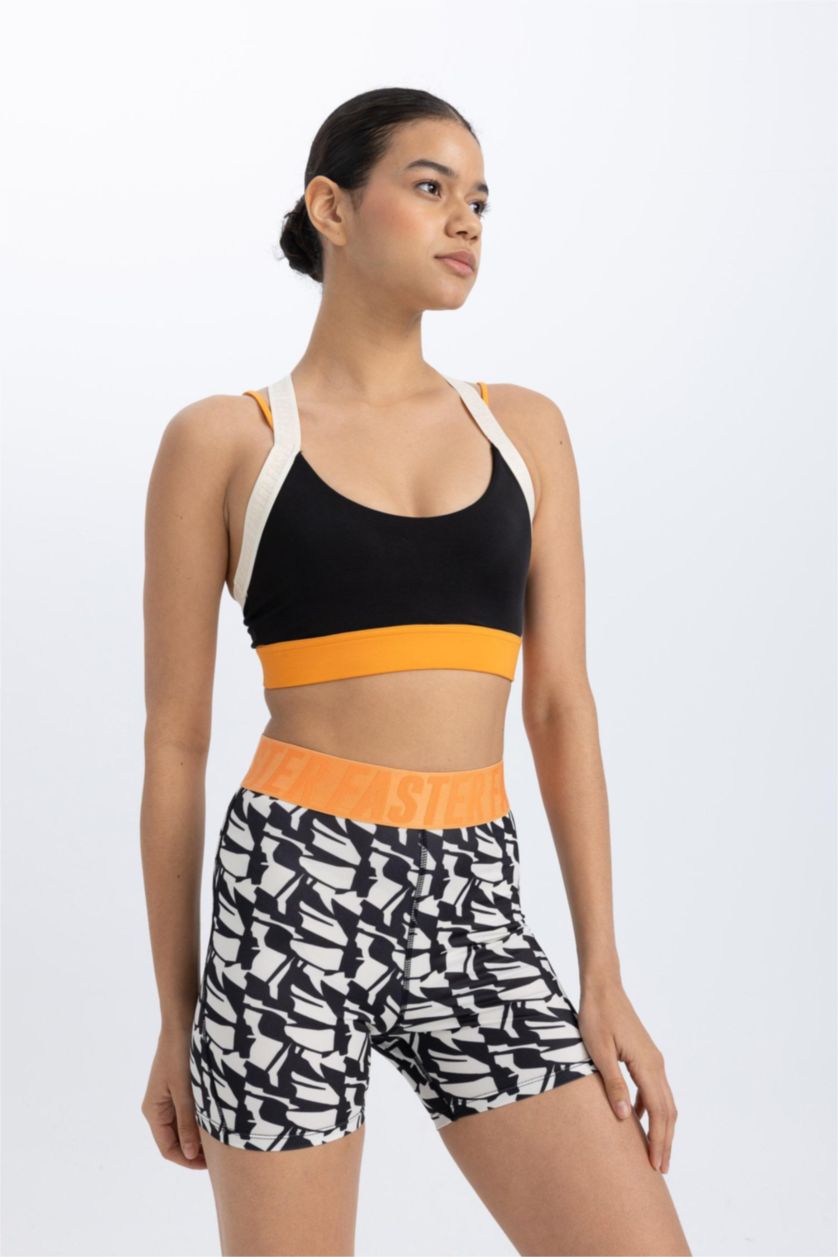 WOMAN Black DeFactoFit Crew Neck Sports Heavy Fabric Bra