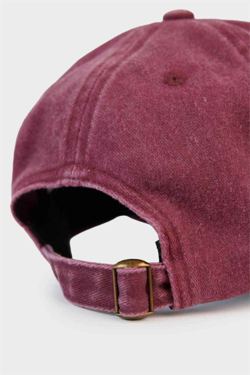 Man Dark Purple Man Cotton Embroidered Hat