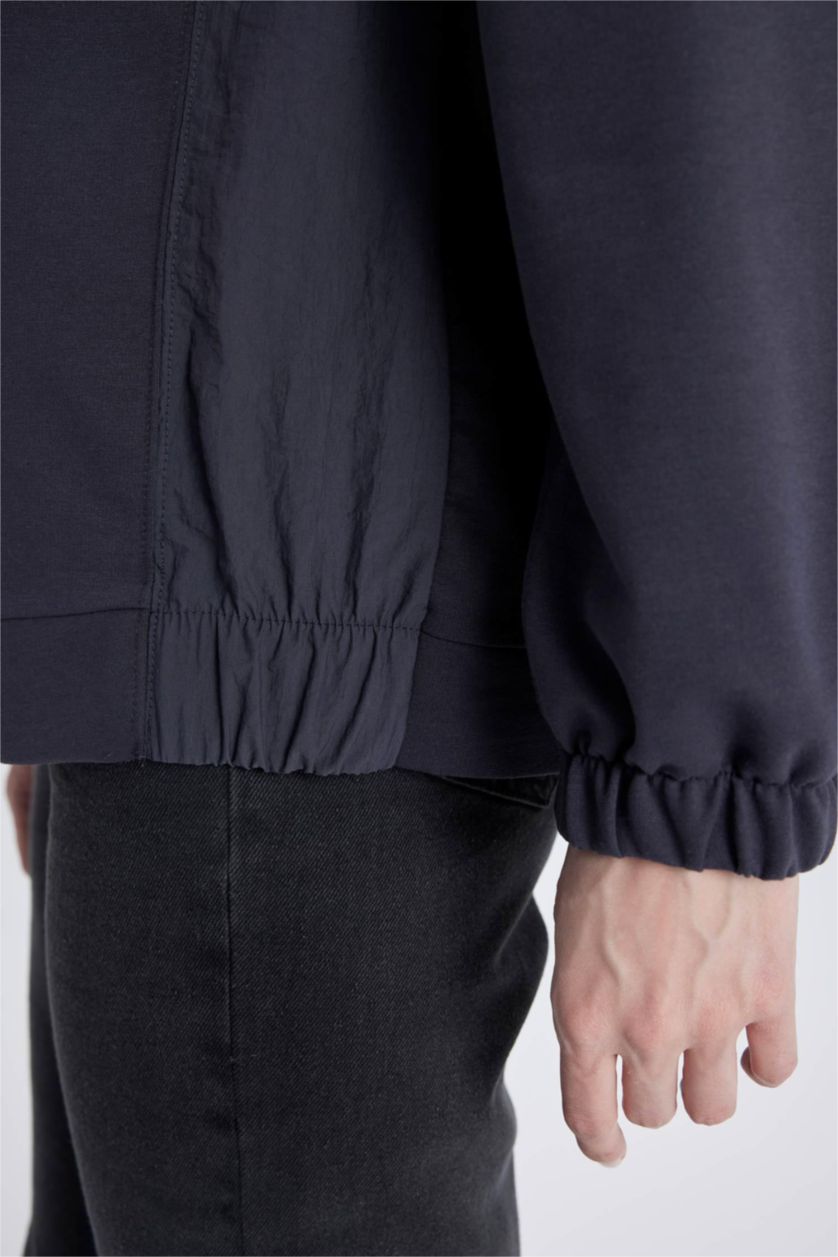 Woman Anthracite Regular Fit Crew Neck Basic Sweatshirt Tunic