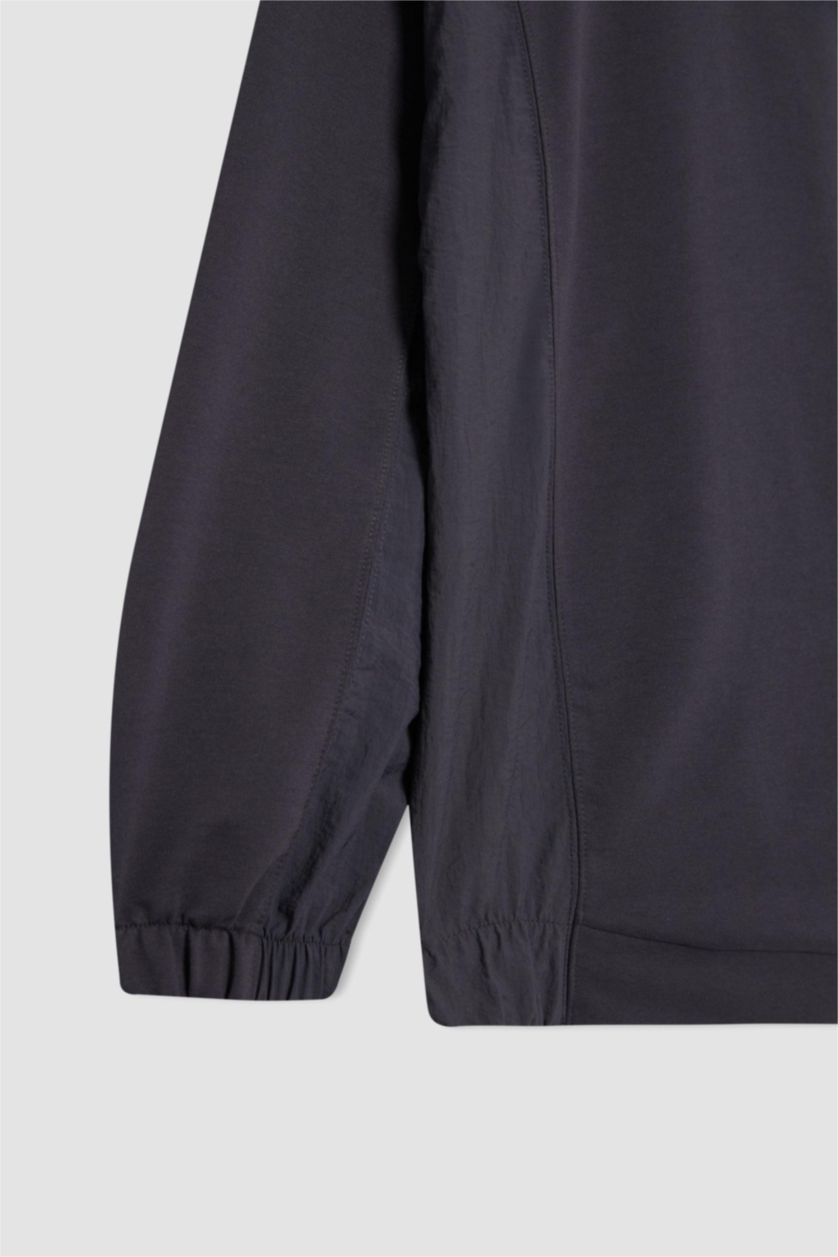 Woman Anthracite Regular Fit Crew Neck Basic Sweatshirt Tunic