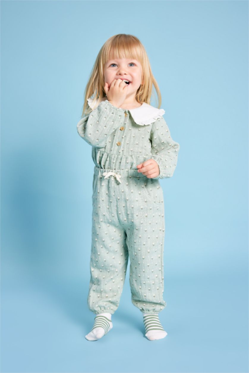 BABY GIRL Light Green Baby Girl Floral Muslin Trousers