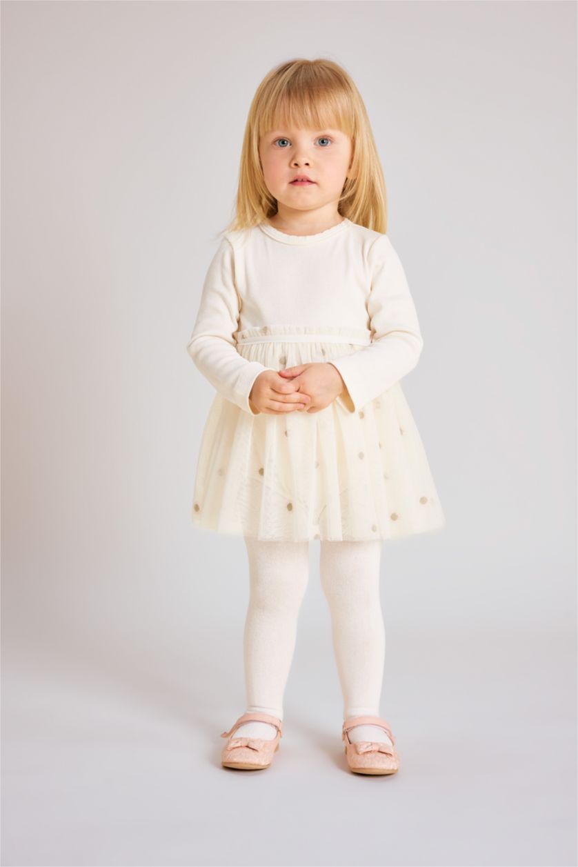 BABY GIRL White 3 piece Ribana Regular Fit Crew Neck Jumpsuit