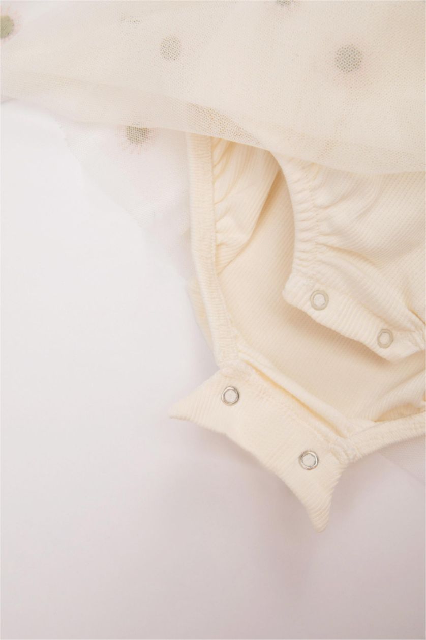 BABY GIRL White 3 piece Ribana Regular Fit Crew Neck Jumpsuit