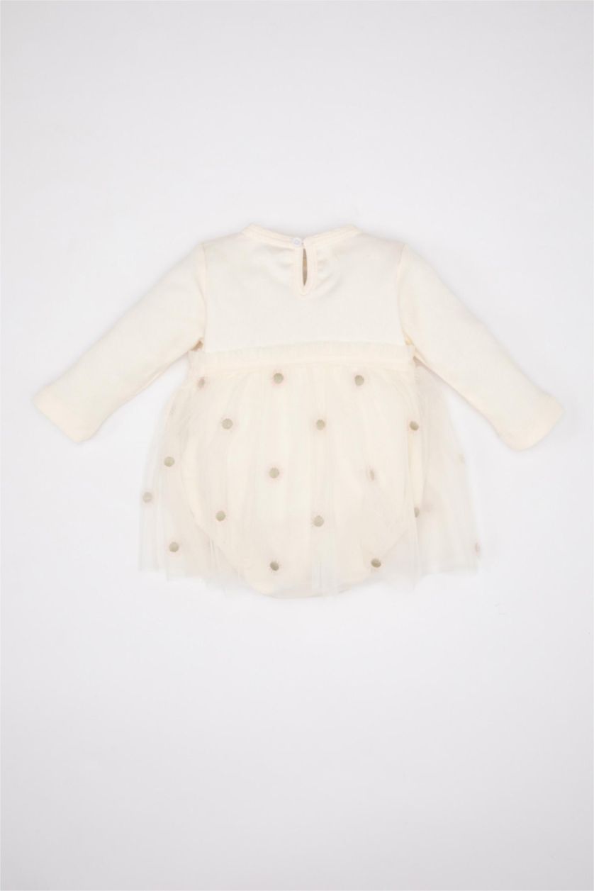 BABY GIRL White 3 piece Ribana Regular Fit Crew Neck Jumpsuit