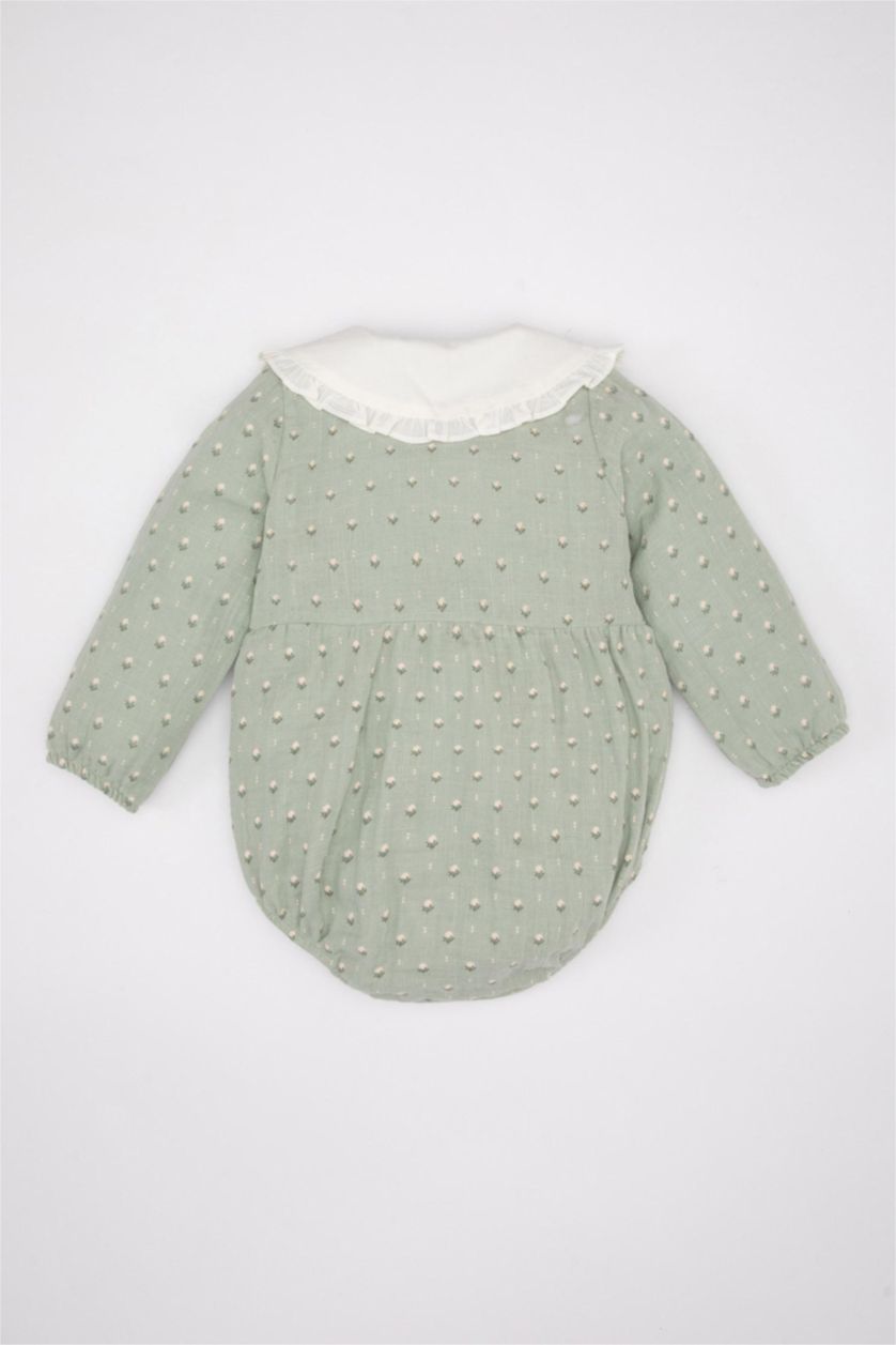 BÉBÉ FILLE Bleu Ensemble de Grenouillère à Motifs Floraux et Collants à Boutons-Pression pour Nouveau-Né