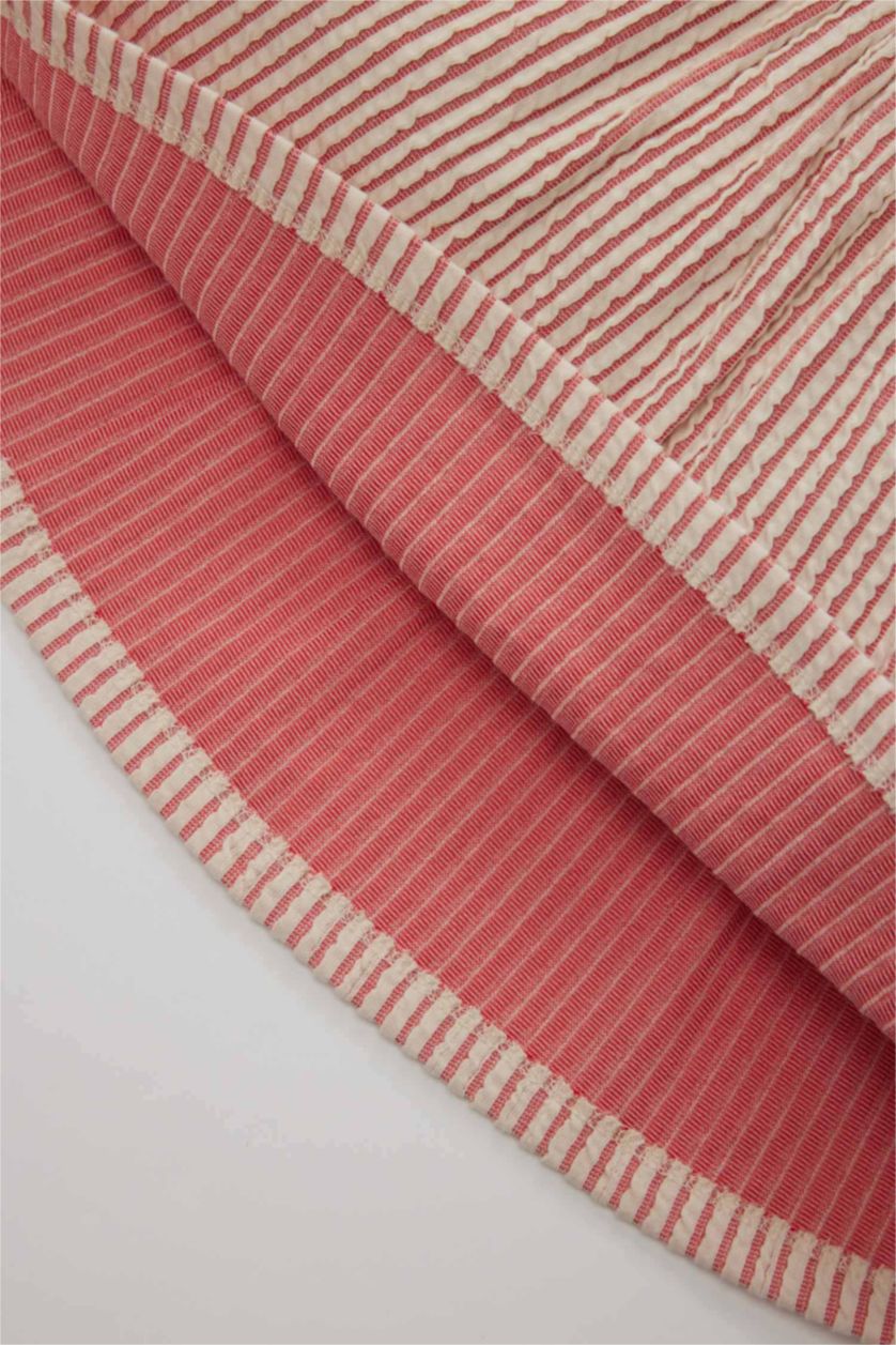 BABY GIRL Red Baby Girl Striped Linen Look Dress