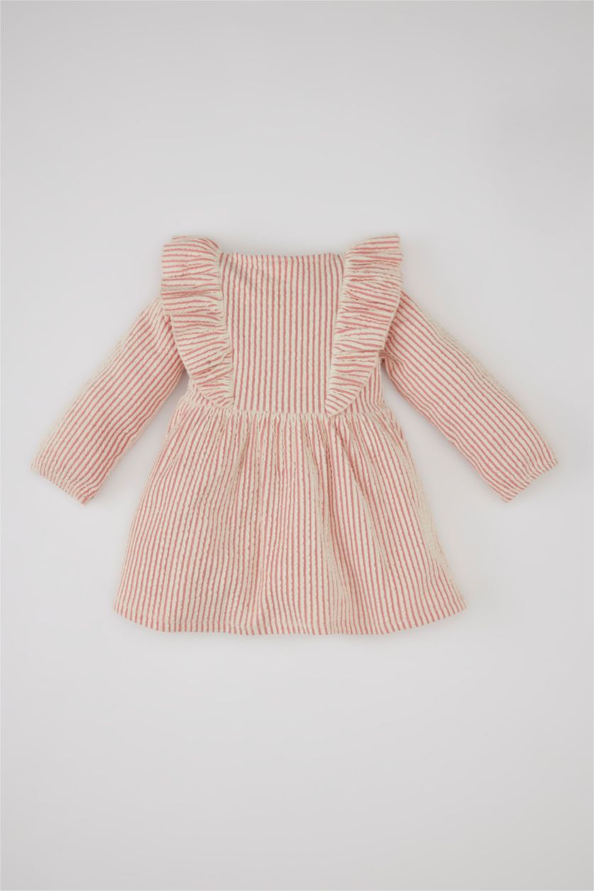 BABY GIRL Red Baby Girl Striped Linen Look Dress
