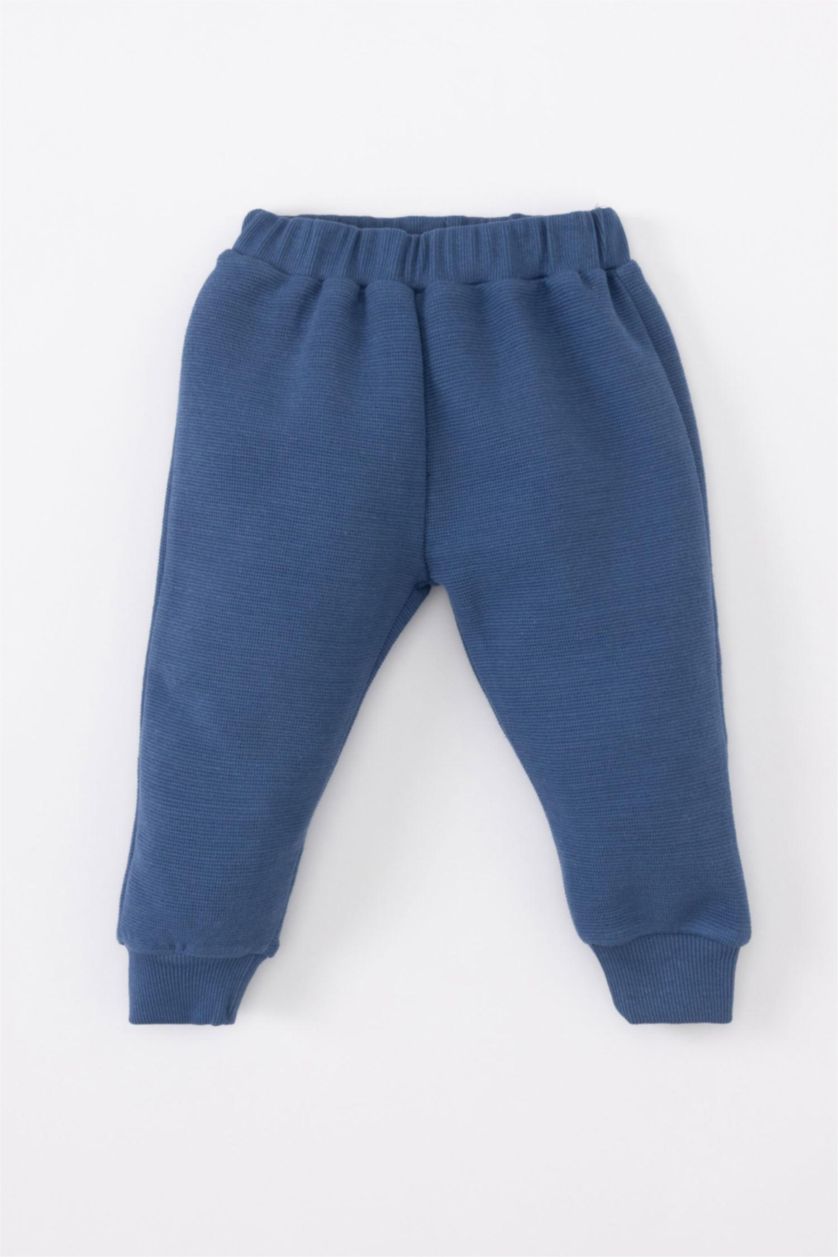 BABY BOY Indigo Baby Boy Patterned Waffle Sweatshirt Leggings 2 Piece Set